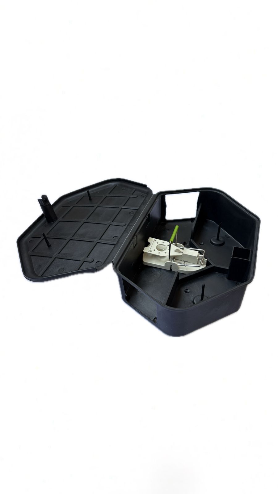 Mouse bait container with trap